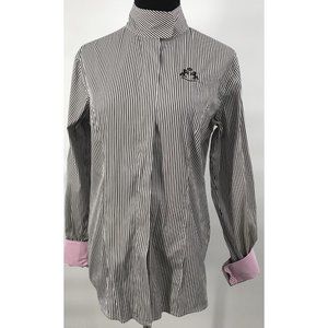 O'shaughnessy Fine Equestrian Apparel Cotton Striped Blouse Top Shirt size 6